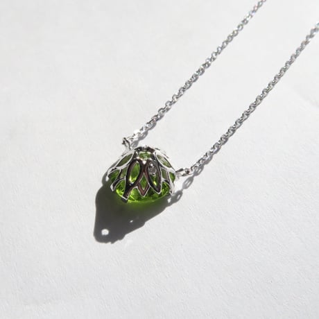ペリドット 8mm ダンデライオンカット necklace