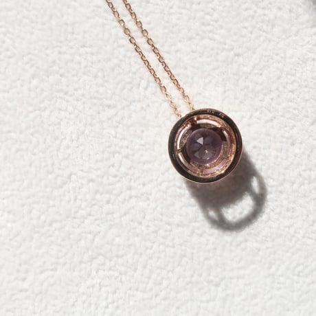 【necklace】　ローズアメジスト 8mm さくらインカット 0.18ct