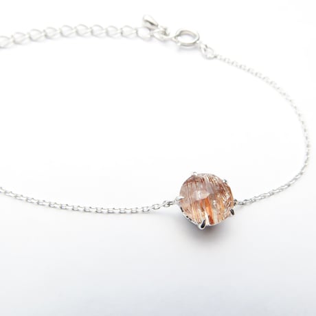 【bracelet】　レッドルチルクォーツ　カメリアカット