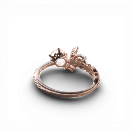 【Ring】　ローズクォーツ　6mm　スターインカット　＃11