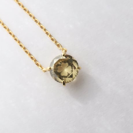 【necklace】　イエロージルコン　6mm　クローバーインカット