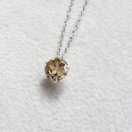 【necklace】　イエロージルコン　6mm　さくらインカット