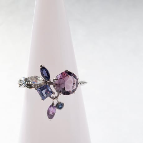 【Ring】　アメジスト　6mm　さくらインカット　＃11