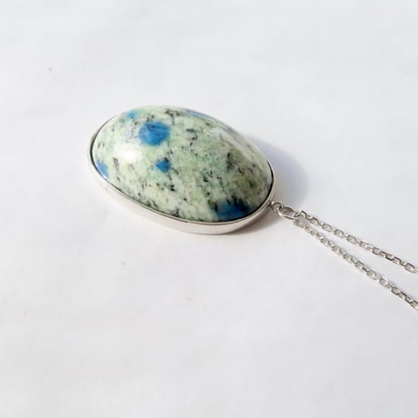 【necklace】　アズライト：シミズ貴石 会長カット