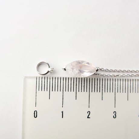 【necklace】　ローズクォーツ 12×6mm マーキス クラッシュクォーツ.
