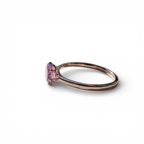 【Ring】　ローズアメジスト　6mm　クローバーインカット　＃11