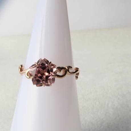【Ring】　ピンクトルマリン　7mm　さくらシェイプ　＃9