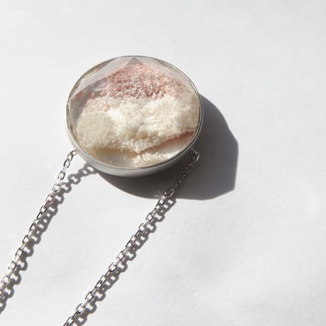 ホワイトガーデンクォーツ 19mmRD かんなカット　necklace