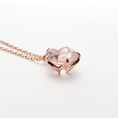 【necklace】　硝子の宝石 クリアピンク金箔入り