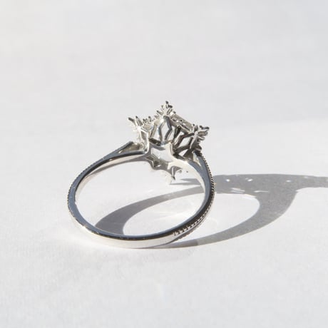 白水晶 8mm ゆきんこカット Ring＃11