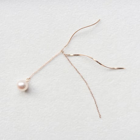 【pierced】　淡水パール　7.0-7.5mm　ピンク　片耳