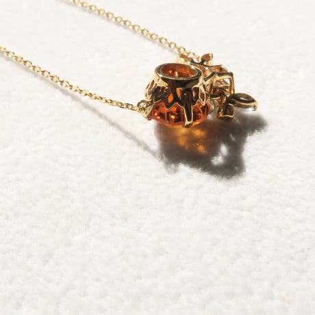 【necklace】　エクストラシトリン 8mm ダンデライオンカット yellow