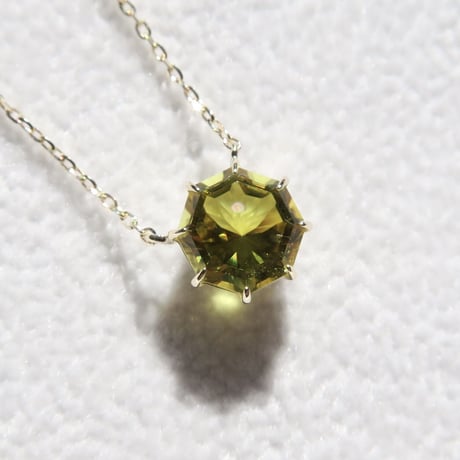 カナリートルマリン 7mm アトリアカット ネックレス