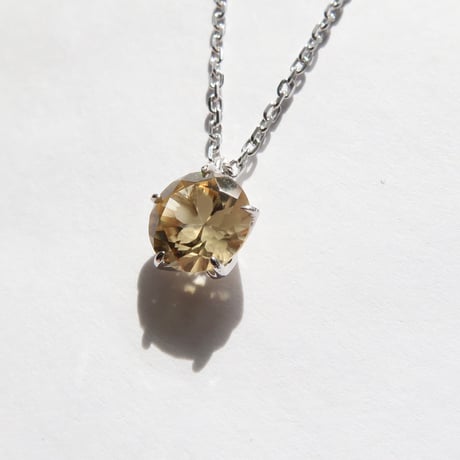 イエロージルコン 6mm さくらインカット necklace