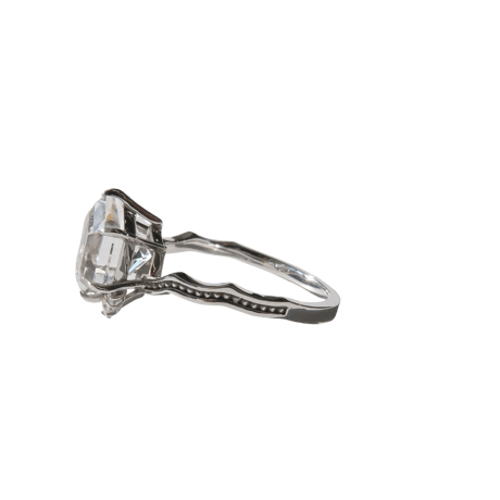 【Ring】　白水晶　8mm　ゆきんこカット　＃11