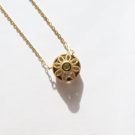 【necklace】　硝子の宝石 8mm RD