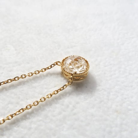 【necklace】　ルチルクォーツ　RD型　甲州貴石切子