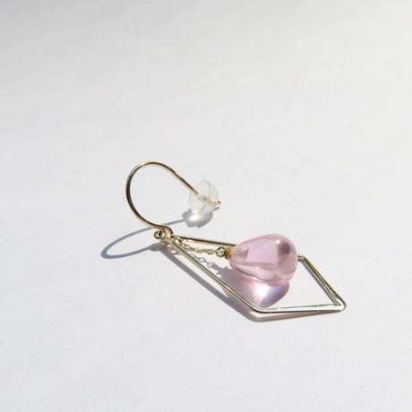 【pierced】　Rinto：ピーチピンクCZ（F-PE-2381)