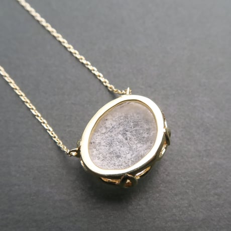 【necklace】　ホワイトガーデンクォーツ　かんなカット