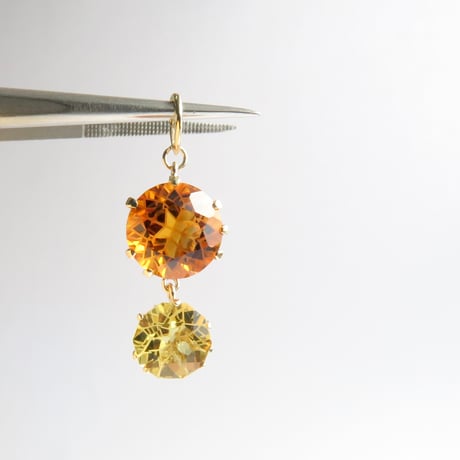 【charm】　エクストラシトリン8ｍｍ+イエローベリル6ｍｍ ダンデライオンカット　気ままにリメイク