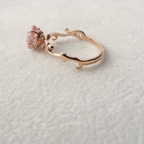 【Ring】　ピンクトルマリン　7mm　さくらシェイプ　＃9