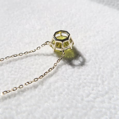 カナリートルマリン 7mm アトリアカット ネックレス