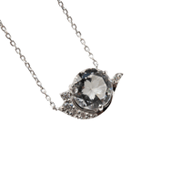 【necklace】　白水晶 8mm さくらインカット