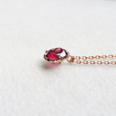 【necklace】　ロードライトガーネット　6mm　さくらインカット