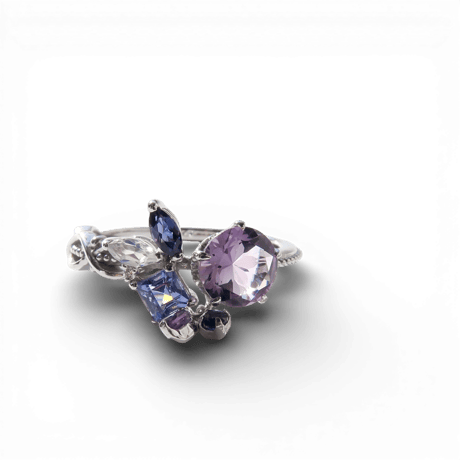 【Ring】　アメジスト　6mm　さくらインカット　＃11