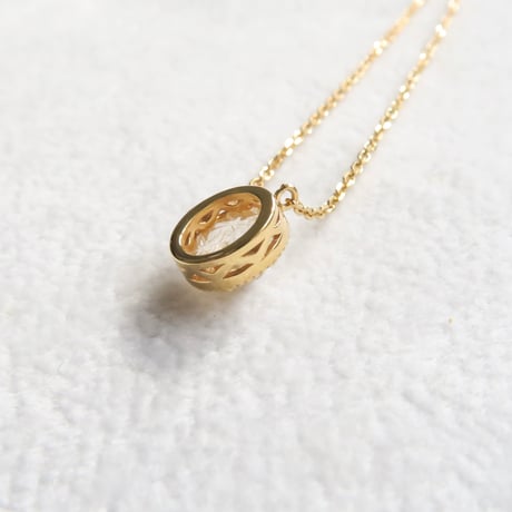 【necklace】　ルチルクォーツ　RD型　甲州貴石切子