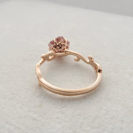 【Ring】　ピンクトルマリン　7mm　さくらシェイプ　＃9