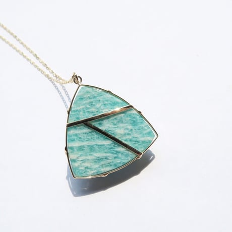 【Necklace】アマゾナイトインクォーツ：シミズ貴石様 会長カット