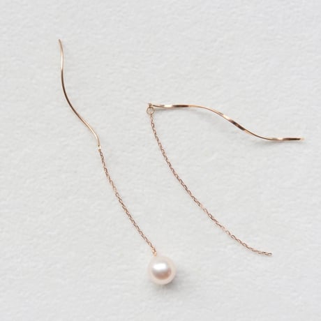 【pierced】　淡水パール　7.0-7.5mm　ピンク　片耳