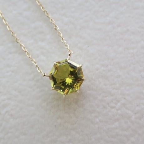 カナリートルマリン 7mm アトリアカット ネックレス