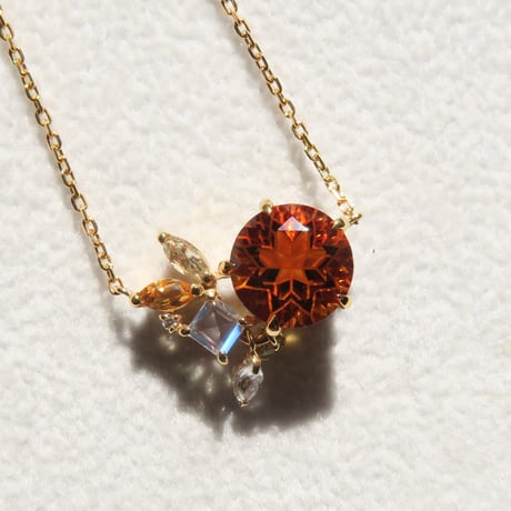 【necklace】　エクストラシトリン 8mm ダンデライオンカット yellow