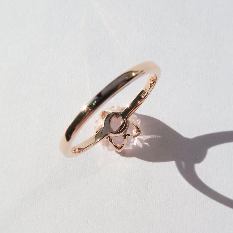 ローズクォーツ 8.5mm さくらシェイプ Ring＃11 | FREESIA