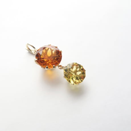 【charm】　エクストラシトリン8ｍｍ+イエローベリル6ｍｍ ダンデライオンカット　気ままにリメイク