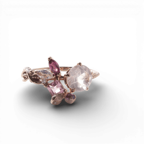 【Ring】　ローズクォーツ　6mm　スターインカット　＃11
