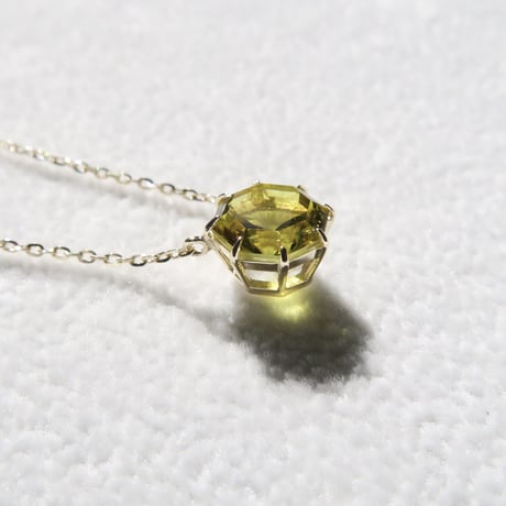 カナリートルマリン 7mm アトリアカット ネックレス