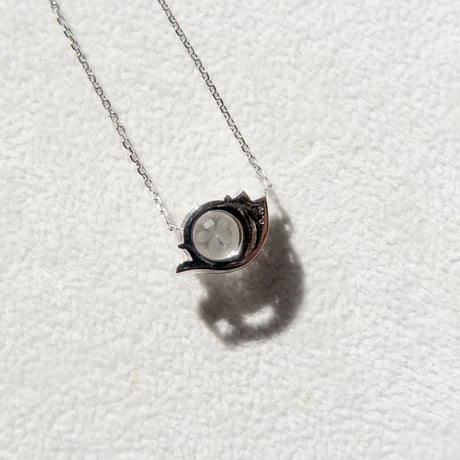 【necklace】　白水晶 8mm さくらインカット