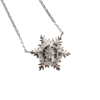 【necklace】　カルサイトインクォーツ 8mm ゆきんこカット