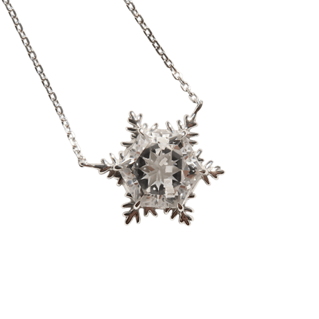 【necklace】　カルサイトインクォーツ 8mm ゆきんこカット