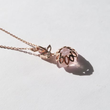 ローズクォーツ 10mm さくらシェイプカット necklace