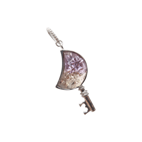 【charm】　アメトリン 10×7mm月型 甲州貴石切子