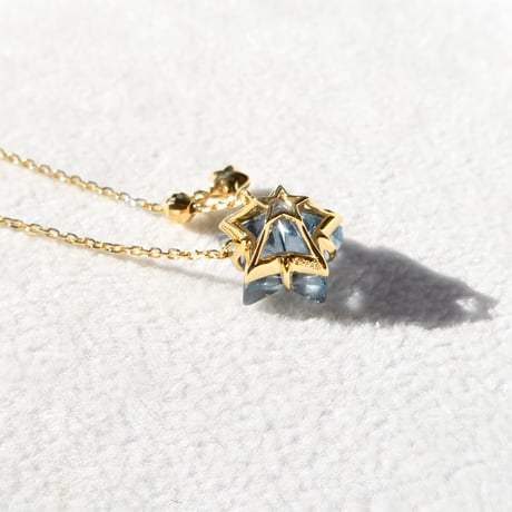 【necklace】　ロンドンブルートパーズ　10mm　星細工