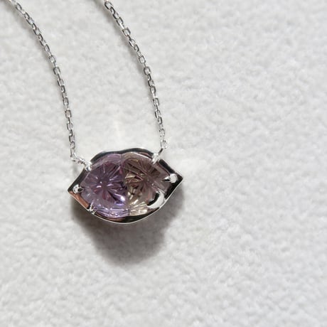 【necklace】　アメトリン　リップ型　甲州貴石切子