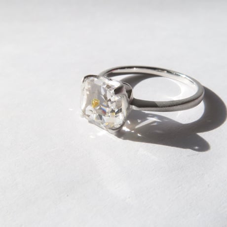 【Ring】　オイルインクォーツ　7×8mm　オクタゴン　＃11