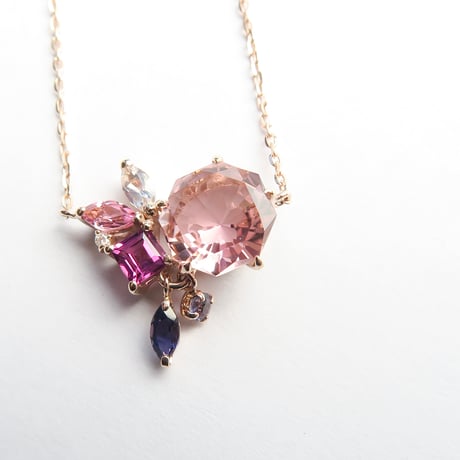 【necklace】　ピンクトルマリン　さくらインカット　気ままにリメイク