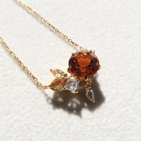 【necklace】　エクストラシトリン 8mm ダンデライオンカット yellow