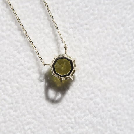 カナリートルマリン 7mm アトリアカット ネックレス